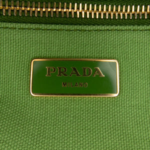 Prada Canapa Tote Bag Large Green Canvas