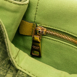 Prada Canapa Tote Bag Large Green Canvas