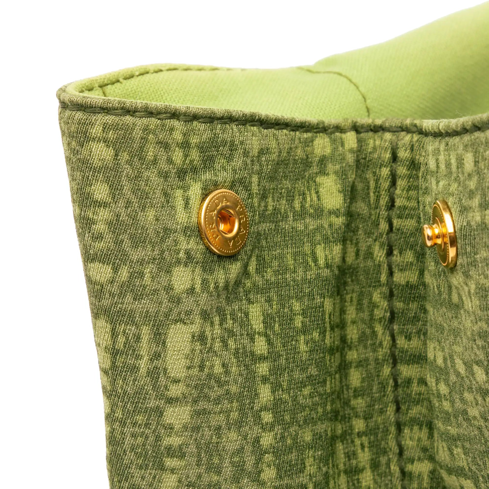 Prada Canapa Tote Bag Large Green Canvas