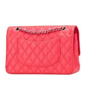 Chanel Classic Double Flap Medium Red Caviar Silver