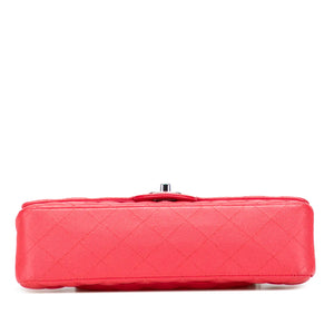 Chanel Classic Double Flap Medium Red Caviar Silver