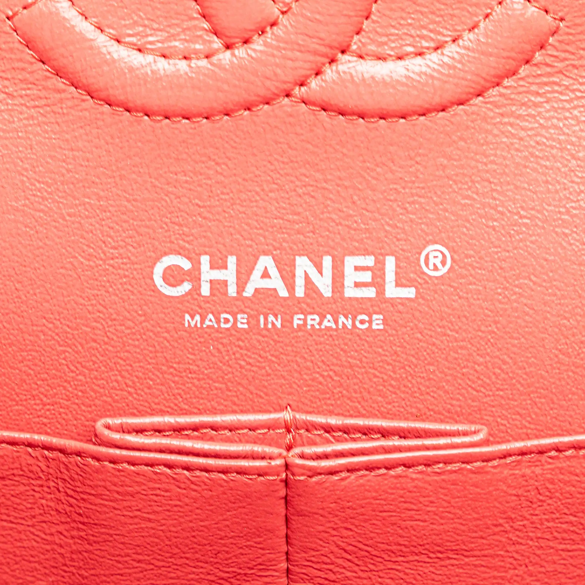 Chanel Classic Double Flap Medium Red Caviar Silver