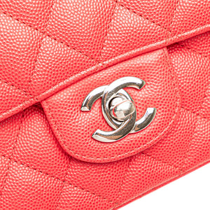 Chanel Classic Double Flap Medium Red Caviar Silver