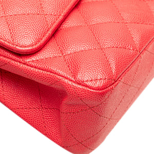 Chanel Classic Double Flap Medium Red Caviar Silver