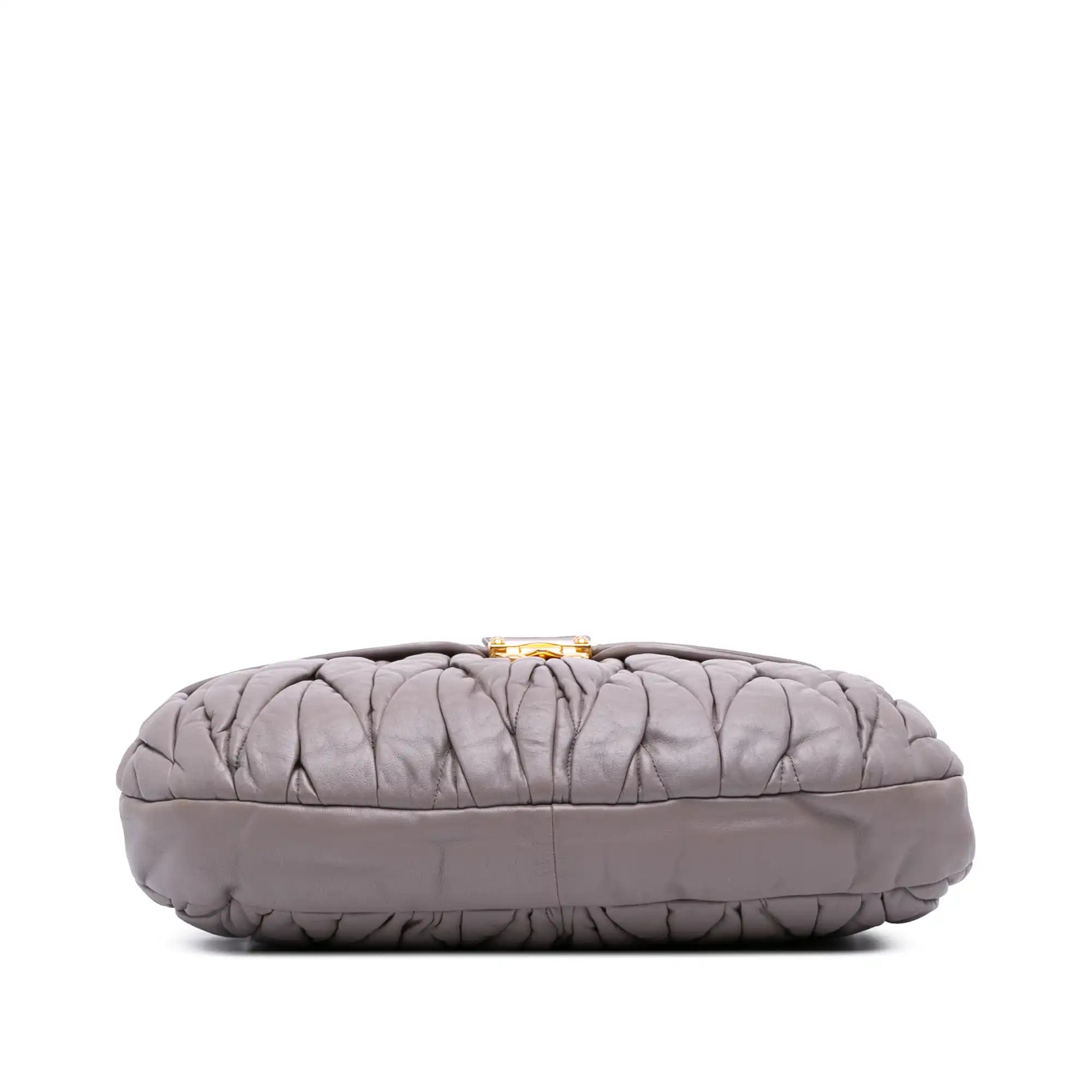 Miu Miu Coffer Gray Nappa Matelasse