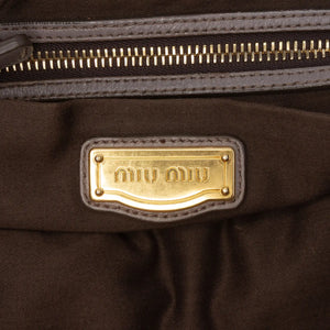Miu Miu Coffer Gray Nappa Matelasse