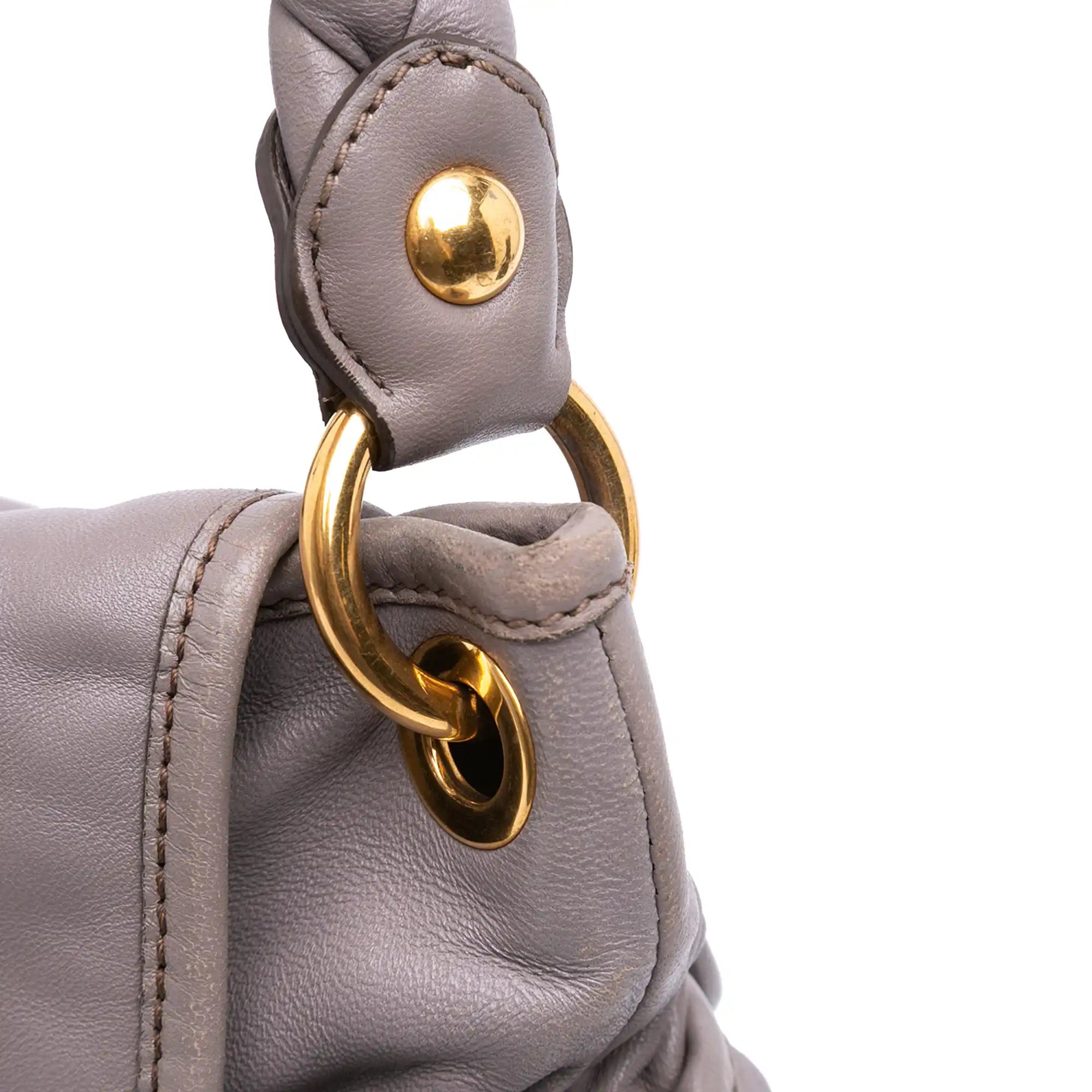 Miu Miu Coffer Gray Nappa Matelasse