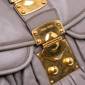Miu Miu Coffer Gray Nappa Matelasse