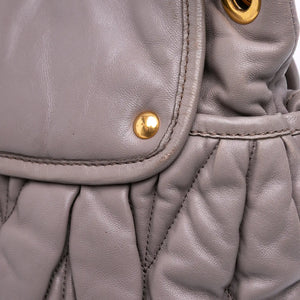 Miu Miu Coffer Gray Nappa Matelasse