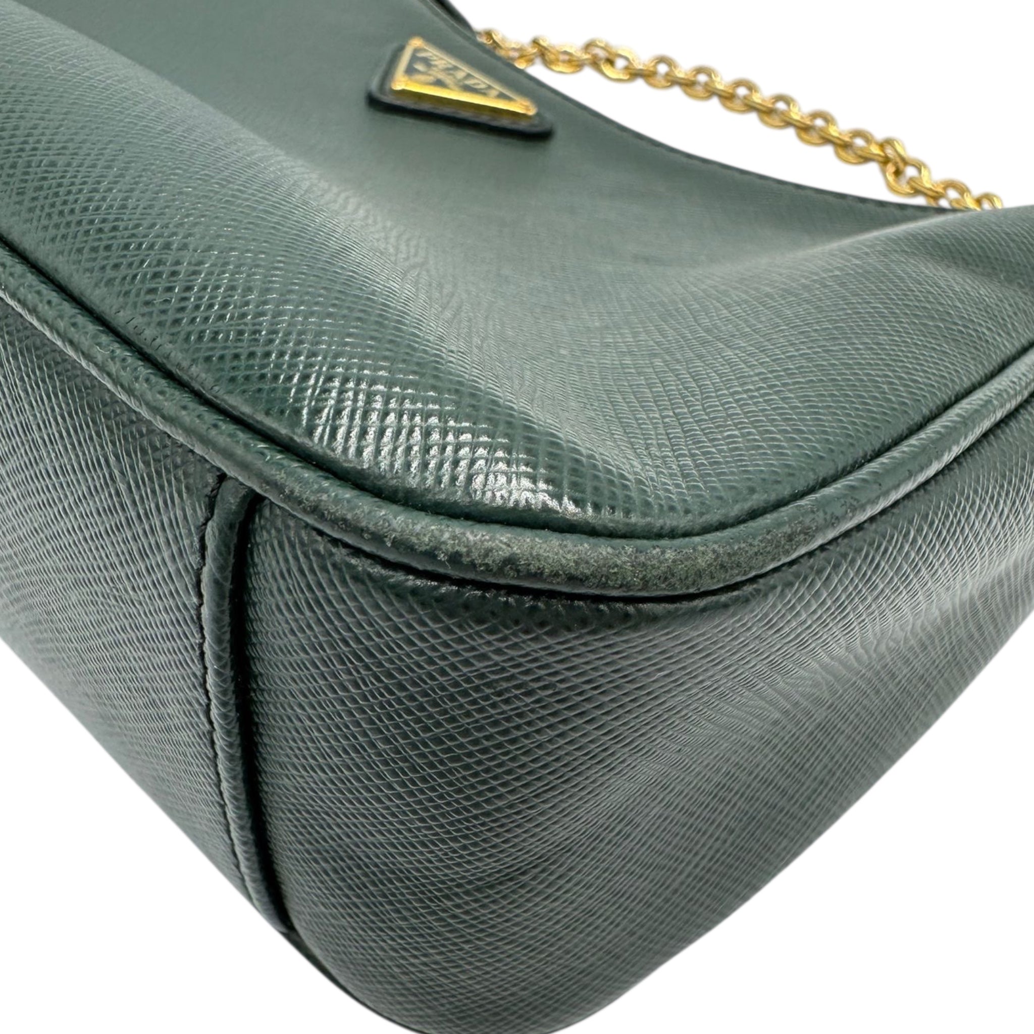Prada Re-Edition 2005 Dark Green Saffiano Leather