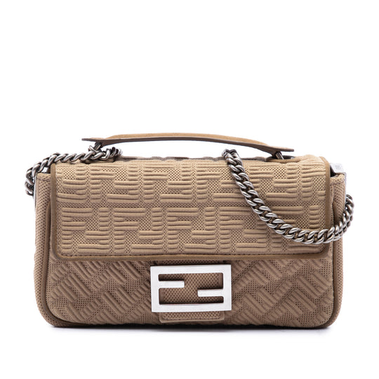 Fendi Zucca Baguette Midi Beige Nylon