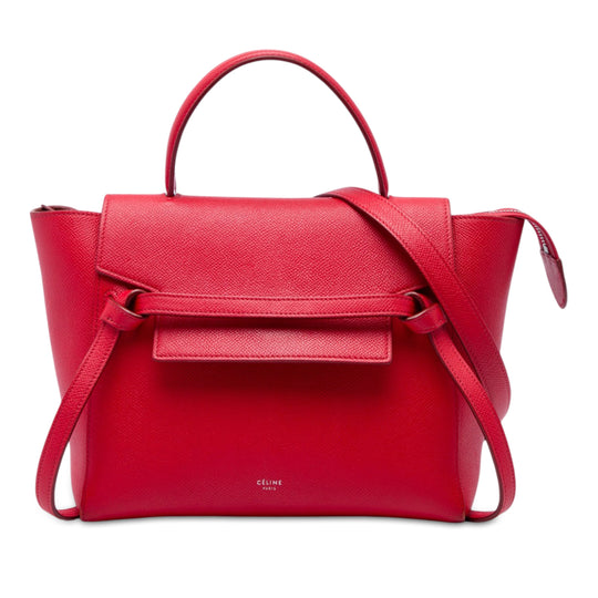 Celine Belt Bag Micro Red Grained Calfskin