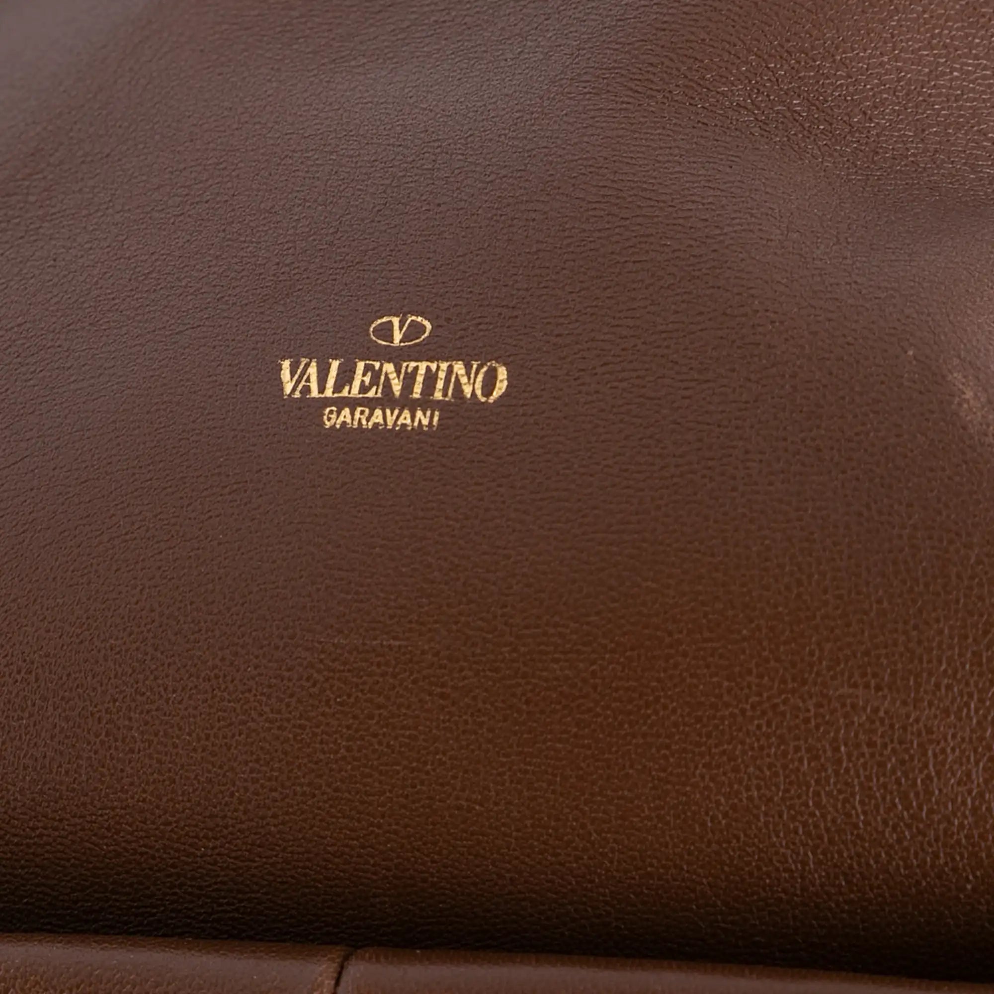 Valentino Roman Hobo Bag Brown Stud Leather