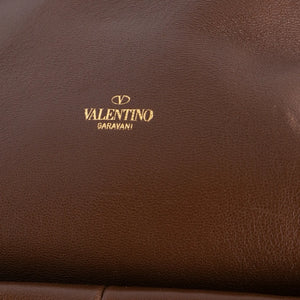 Valentino Roman Hobo Bag Brown Stud Leather