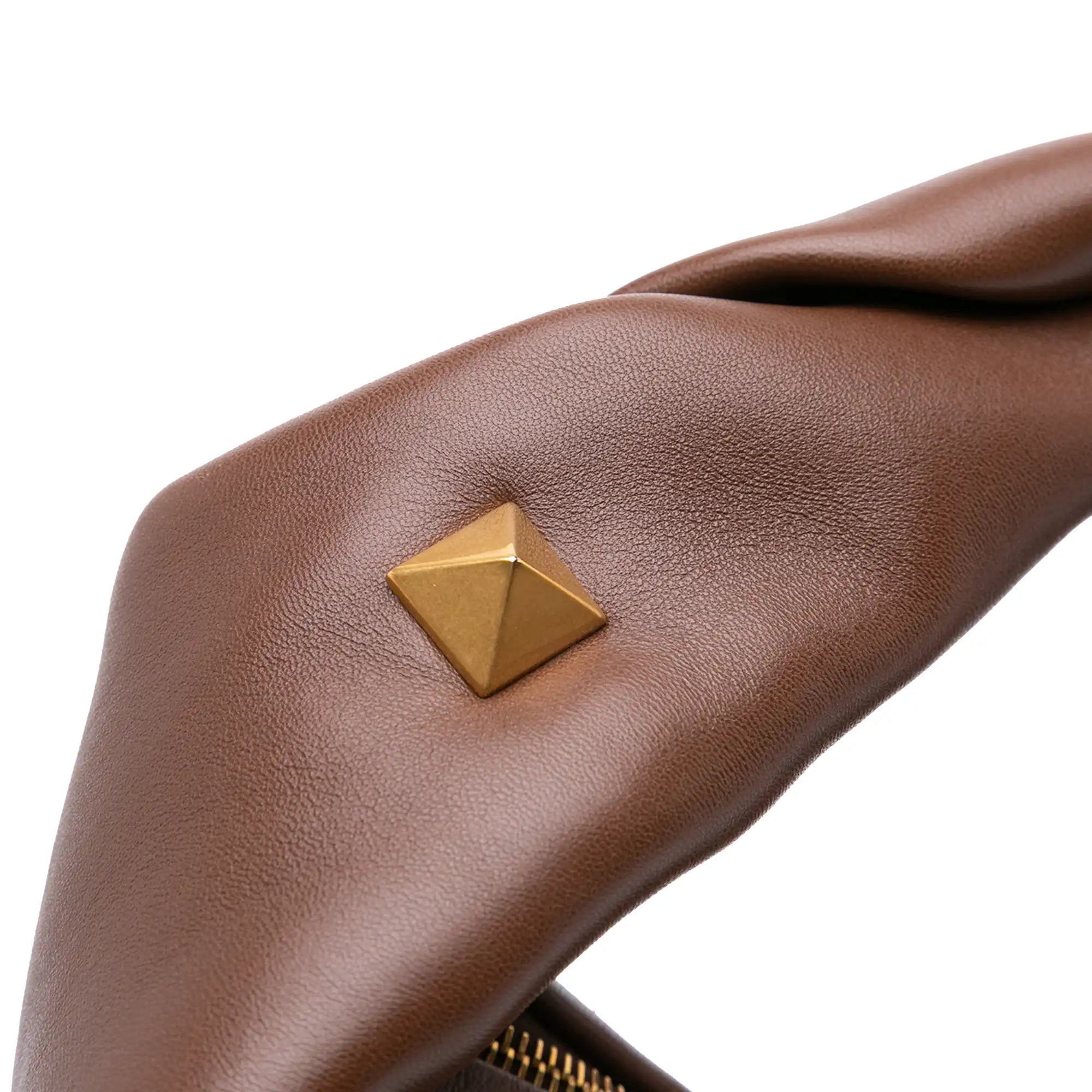 Valentino Roman Hobo Bag Brown Stud Leather