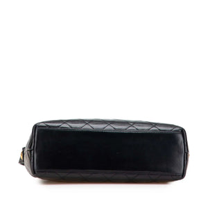 Chanel CC Crossbody Bag Black Chevron Lambskin