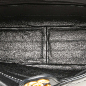 Chanel CC Crossbody Bag Black Chevron Lambskin