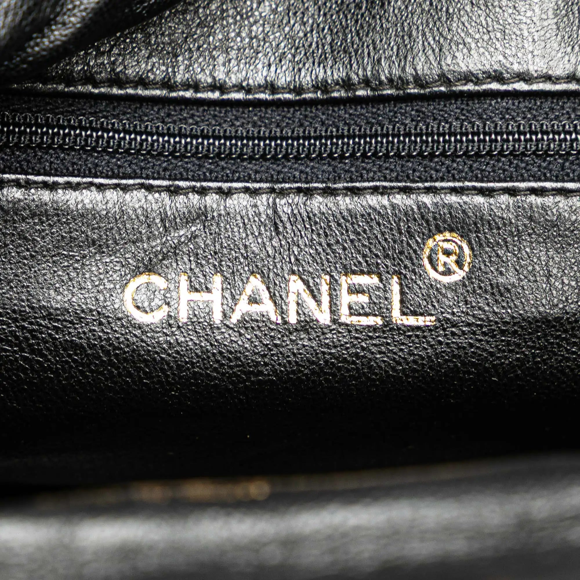 Chanel CC Crossbody Bag Black Chevron Lambskin