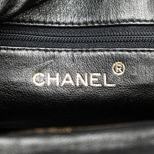 Chanel CC Crossbody Bag Black Chevron Lambskin