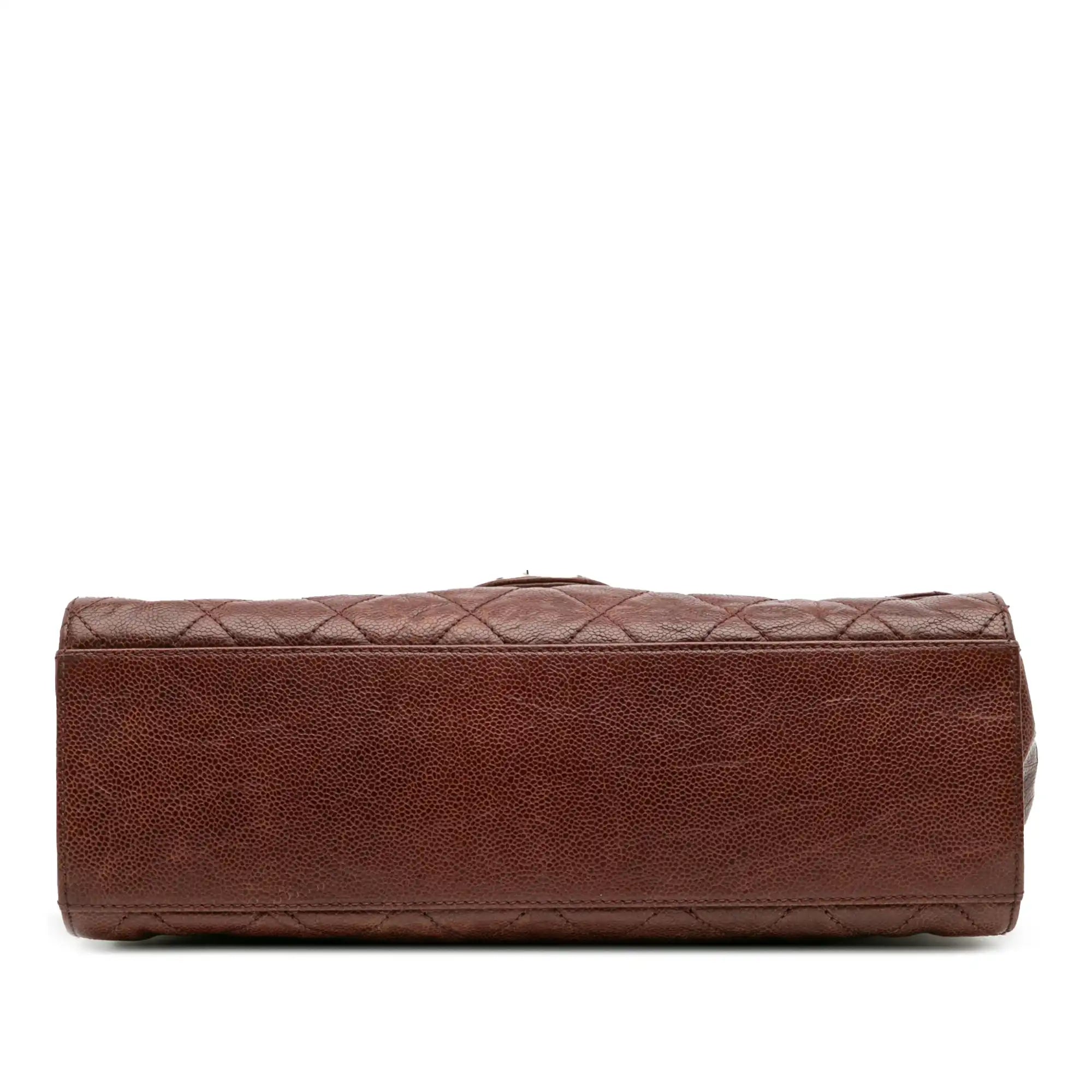 Chanel Crave Flap Jumbo Brown Glazed Caviar Ruthenium