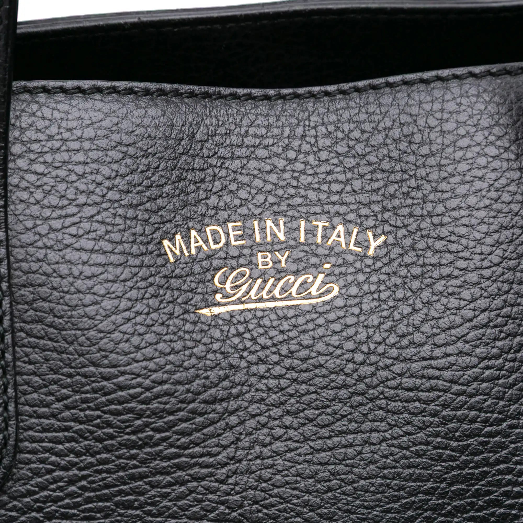 Gucci Swing Convertible Tote Black Leather