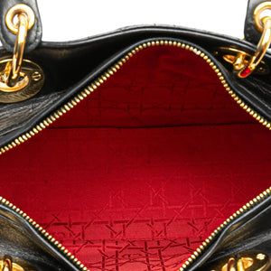 Dior Lady Dior Medium Black Lambskin Gold