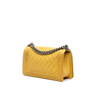 Chanel Boy Medium Yellow Calfskin Ruthenium