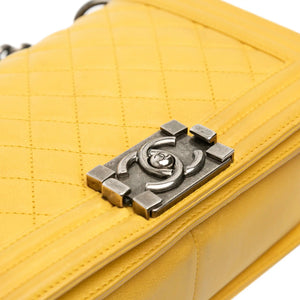 Chanel Boy Medium Yellow Calfskin Ruthenium