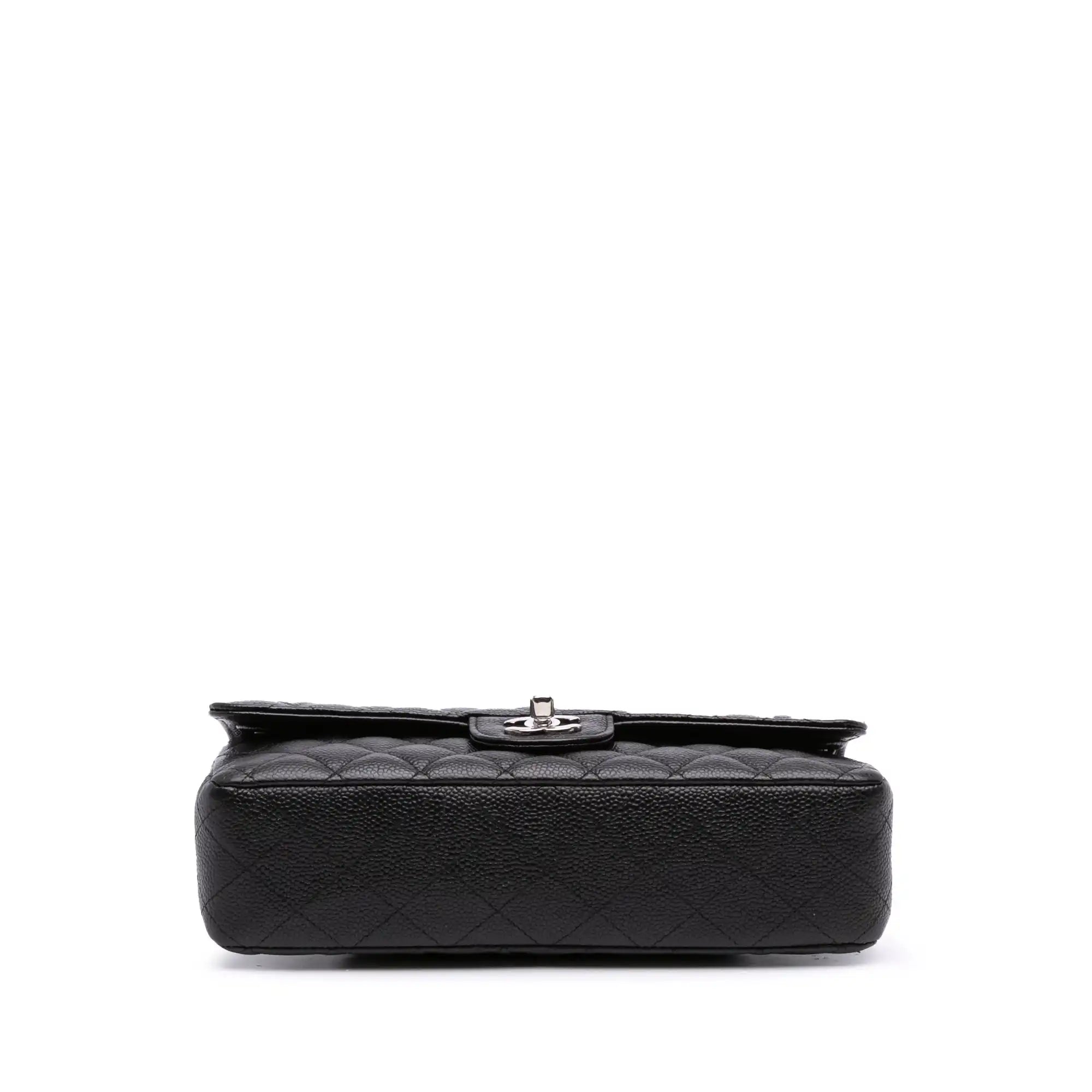 Chanel Classic Double Flap Medium Black Caviar Silver