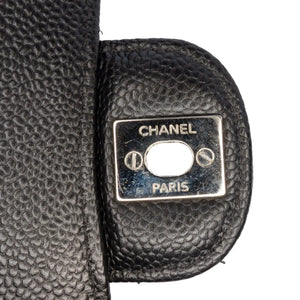 Chanel Classic Double Flap Medium Black Caviar Silver