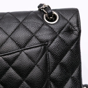 Chanel Classic Double Flap Medium Black Caviar Silver