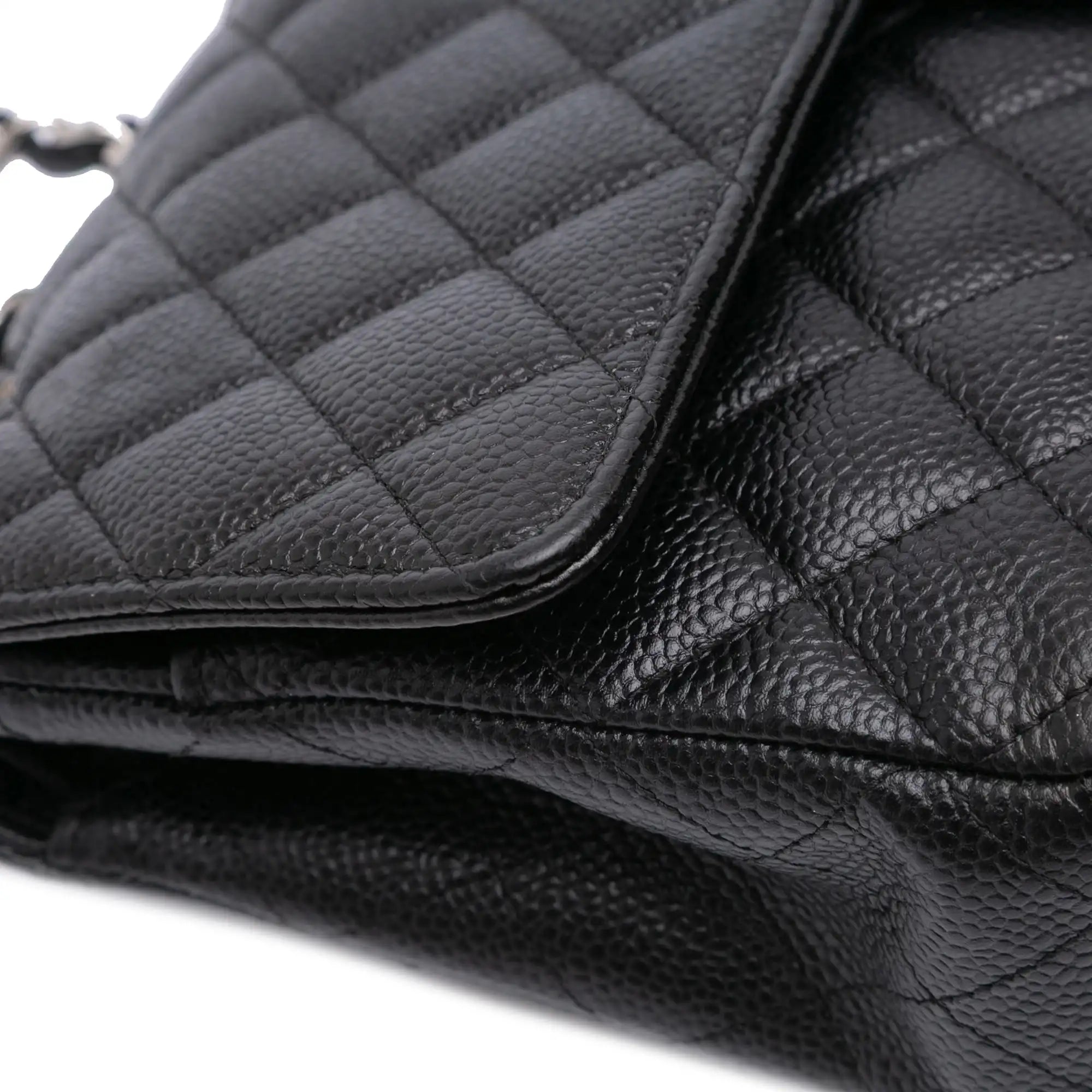 Chanel Classic Double Flap Medium Black Caviar Silver