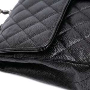 Chanel Classic Double Flap Medium Black Caviar Silver
