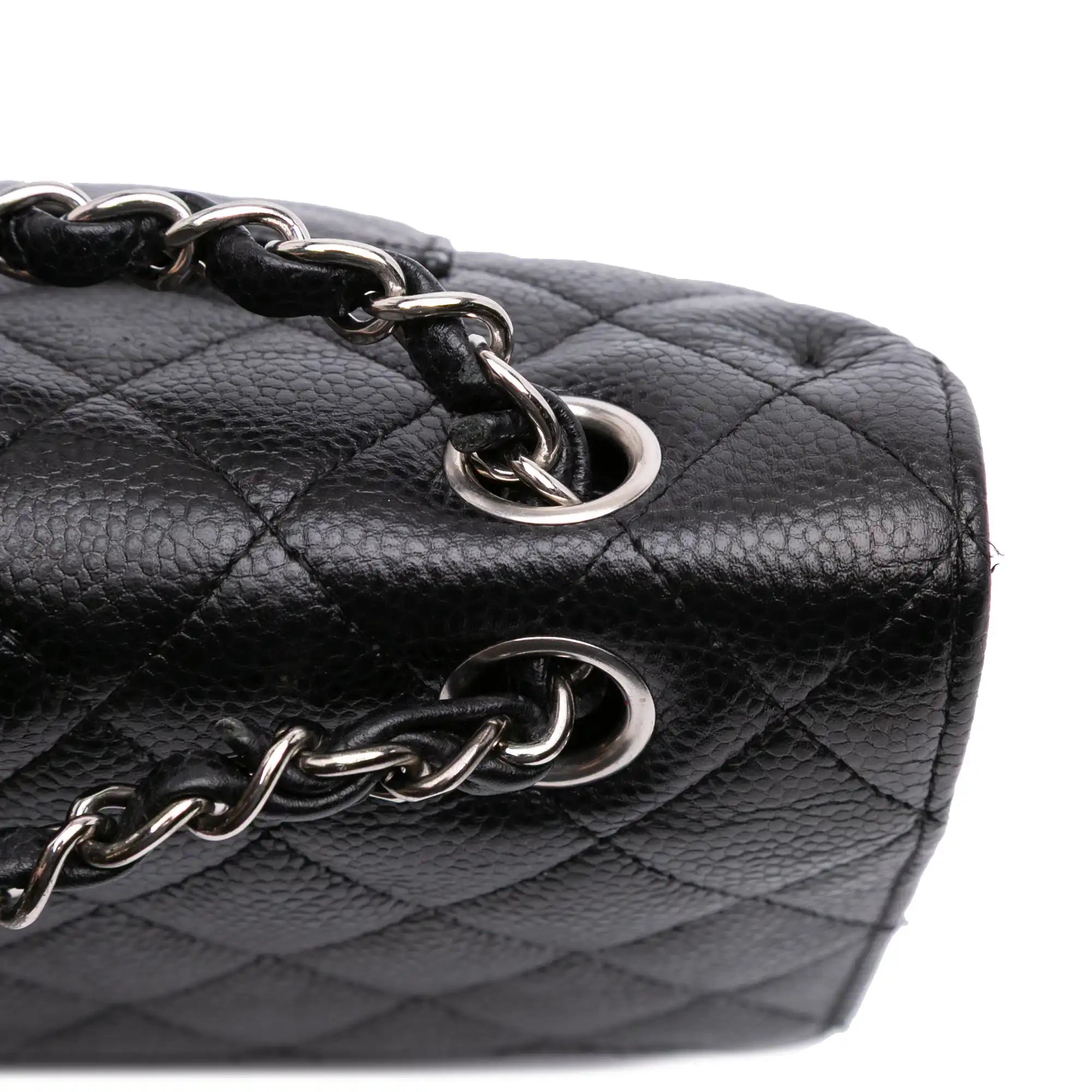Chanel Classic Double Flap Medium Black Caviar Silver