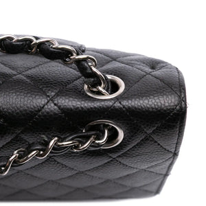 Chanel Classic Double Flap Medium Black Caviar Silver