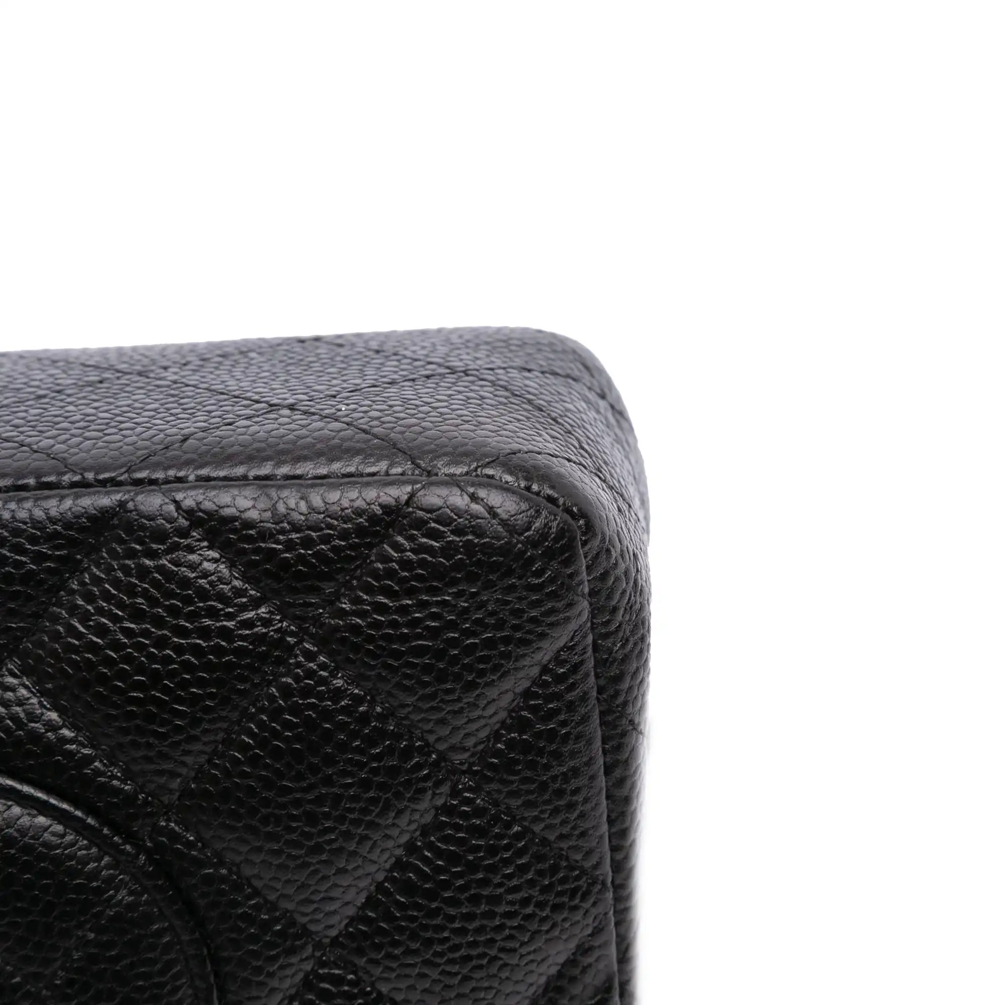 Chanel Classic Double Flap Medium Black Caviar Silver
