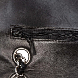 Chanel Classic Double Flap Medium Black Lambskin Silver