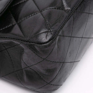 Chanel Classic Double Flap Medium Black Lambskin Silver