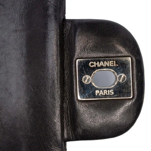 Chanel Classic Double Flap Medium Black Lambskin Silver