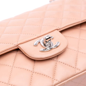 Chanel Classic Double Flap Medium Light Pink Lambskin Silver