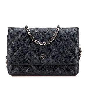 Chanel WoC Black Caviar Silver