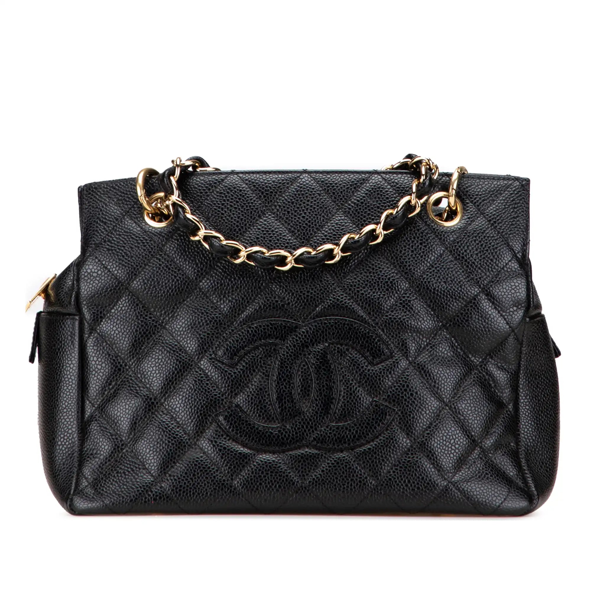 Chanel CC Timeless Tote Bag Petit Black Caviar Gold