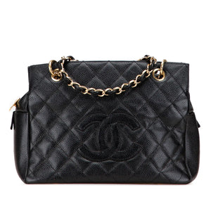 Chanel CC Timeless Tote Bag Petit Black Caviar Gold