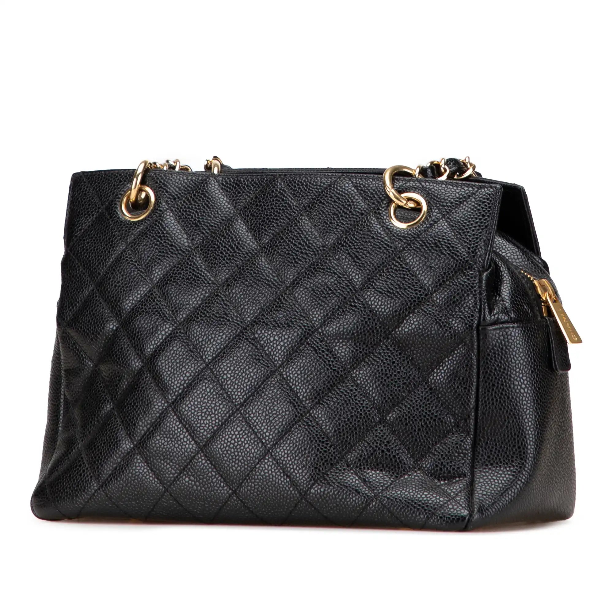Chanel CC Timeless Tote Bag Petit Black Caviar Gold