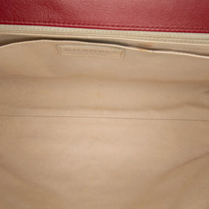 Chanel In The Business Flap CC Red Calfskin Silver