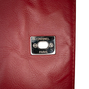 Chanel In The Business Flap CC Red Calfskin Silver