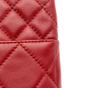 Chanel In The Business Flap CC Red Calfskin Silver
