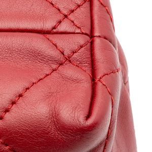 Chanel In The Business Flap CC Red Calfskin Silver