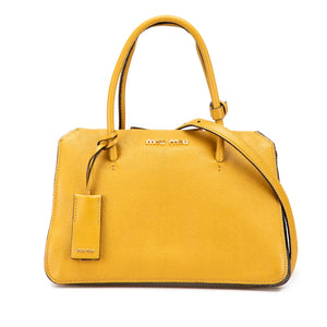 Miu Miu Handbag Yellow Leather