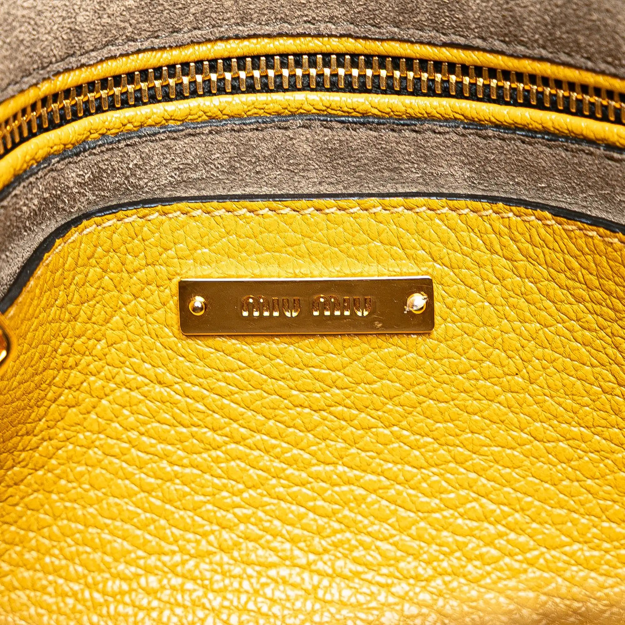Miu Miu Handbag Yellow Leather